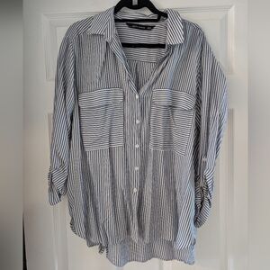 Blouse lignée bleue et blanche - Stripped blouse blue and white